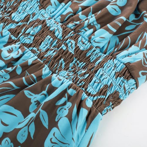 Image of GRACE KARIN Summer Dresses for Women 2026 Vacation,Smocked Floral Maxi Dress,Boho Beach Sundress with Pocket Fashion Clothing