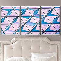 3 Piece Framed Canvas Wall Art Abstract Cool Line Canvas Prints Home Artwork Decoration for Living Room,Bedroom - 16