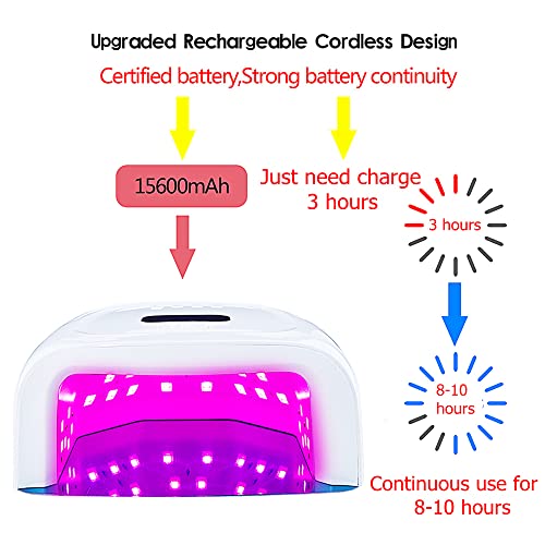 Rechargeable Uv Light For Nails, 60W Cordless Uv Led Nail Lamp With 42 Red-Light Beads, Automatic Sensor & Portable Nail Dryer, Professional Gel Nail Lights Nail Art Manicure Tools For Gel Polish #TOP1