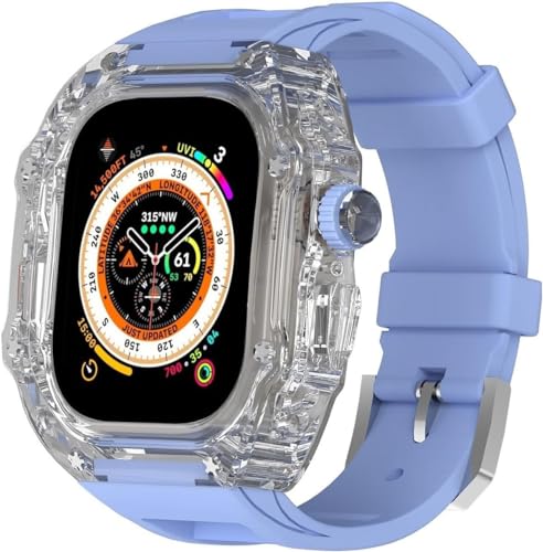Bracelet sport en caoutchouc transparent EZZON pour Apple Watch séries 8 et SE