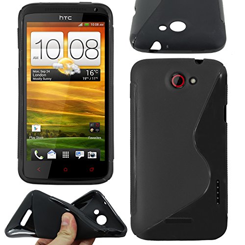 ebestStar - Coque Compatible avec HTC One X Etui Housse Silicone Gel TPU Souple Motif S-Line, Noir [Appareil: 134.4 x 69.9 x 8.9mm, 4.7'']