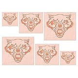 Stencil Stop Growling Wolf Stencil - Reusable for DIY Projects, Painting, Drawing, Crafts - 14 Mil Mylar Plastic (6 Pack (2', 3', and 4', 2 Each))