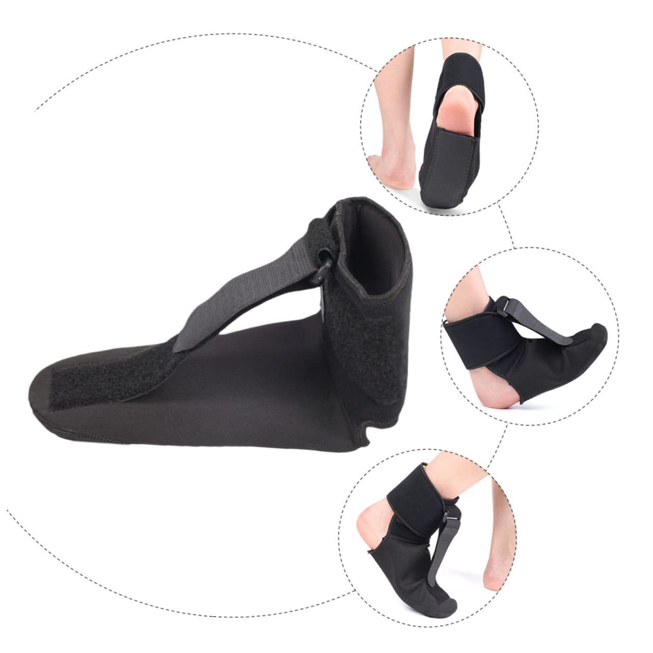 Didiseaon 2 Pcs Foot Support Foot Drop Fixing Band Afo for Foot Afo Foot Drop Brace Foot Drop Protector Foot Droop Brace Drop Toe Brace Foot Orthotic Support Afo Brace Black Fabric