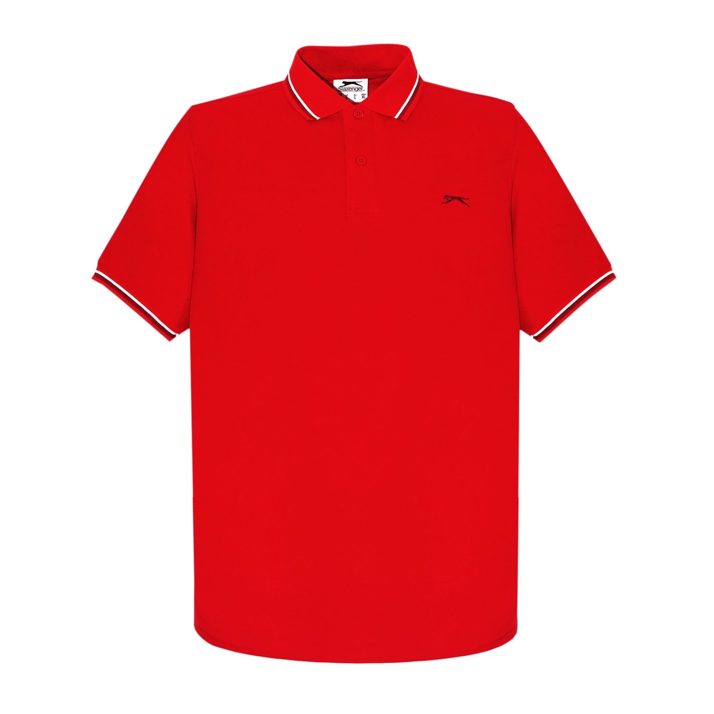 Slazenger Mens Tipped Polo Shirt Cherry Red Small