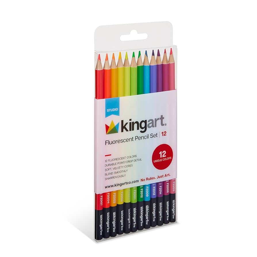 Amazon.com: KINGART 12 Count Neon Colored Pencils for Adult