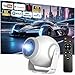 Mini Beamer Unterstützt 4K & 8K 1080P, Smart Beamer mit 5G WiFi 6 BT 5.4, Android 14-System, Tragbarer Projektor 270° Dreh mit HDMI/USB/DC, 8G Speicher, Auto Horizontal Trapezoid Correction (Weiß)