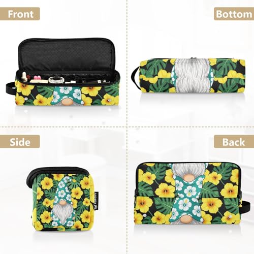 Bolso de Viaje para Herramientas de Cabello con Mat Extraíble Resistente al Calor, Organizador Portátil para Plancha, Rizador, Secador con Diseño Tropical Hawaii y Gnome miniatura 5