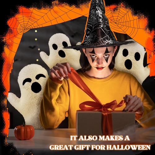 Image of Konohan 3 Pcs Ghost Halloween Pillows Stuffed Ghost Shaped Throw Pillows Cute Decorative Spooky for Halloween Party Home Cushion Decorations