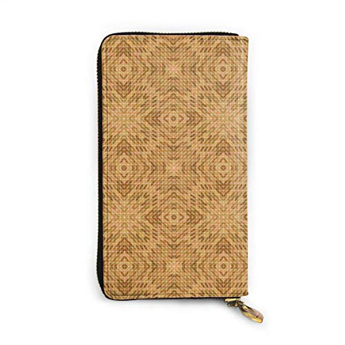 Preisvergleich Produktbild JHGFG Dreieck Muster Kaleidoskop Hintergrund Symmetrie Echtes Leder Geldbörse Lange Damen Geldbörse Handtasche Multi Kartenhalter Organizer Für Frauen Angepasst