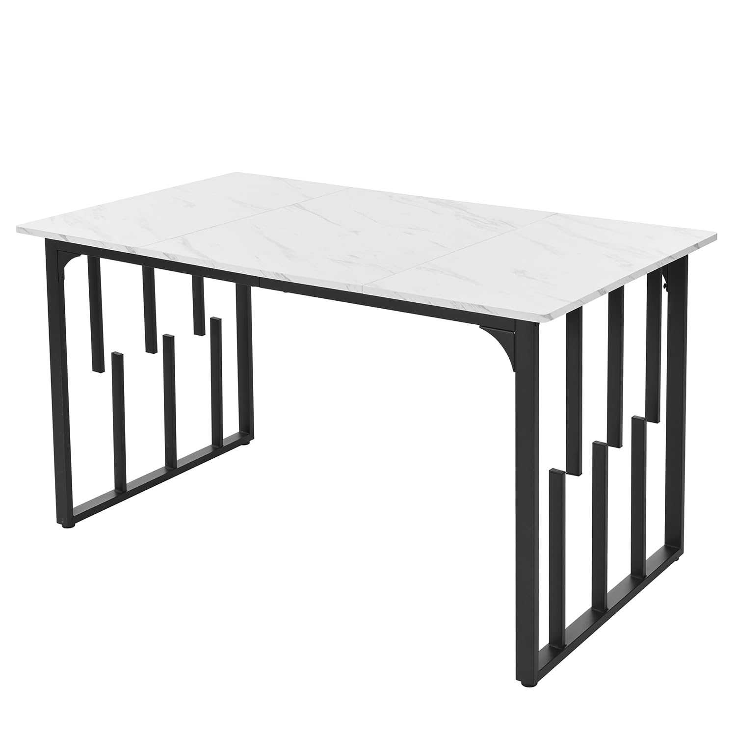 Zelquyx Tavolo da pranzo 140 x 80 x 75 cm, moderno tavolo da cucina, effetto marmo