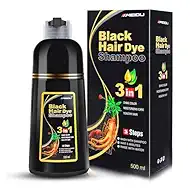 IIIMEIDU MEIDU Black Hair Dye Shampoo 3 in 1, Shampoo for Color Treated Hair 100% Gray Coverage for Women Men, Natural Herbal Ingredients Champu Para Canas pintar el pelo 500ml