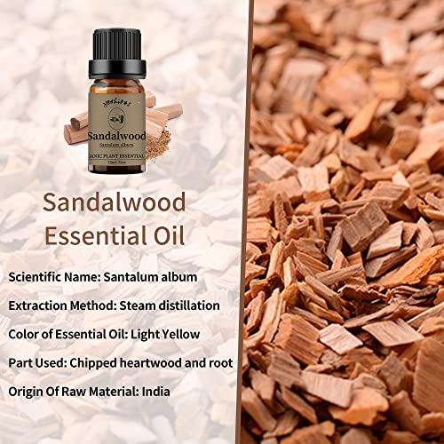 Yethious Sandalwood Lavender Essential Oil Set 2 Pack 100% Pure Organic Sandalwood Essential Oil Undiluted Lavender Aromatherapy Oils For Diffuser, Perfume, Soap, Candle Making 2 X 10Ml #TOP2