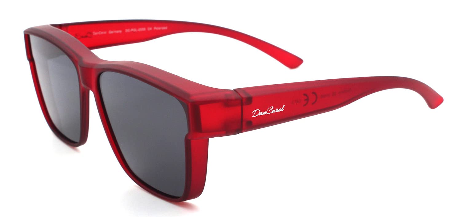 DanCarol DC-POL-2055-C4-Die Überbrille, ideal für Brillenträger Für Große FASSUNG- Polarizierte Gläser, Rot