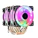 Atermiter Ventiladores de CPU Cooler Fans, 6 tubos de calor de cobre, radiador de aluminio compacto, ventilador RGB de 92 mm compatible con AMD Intel