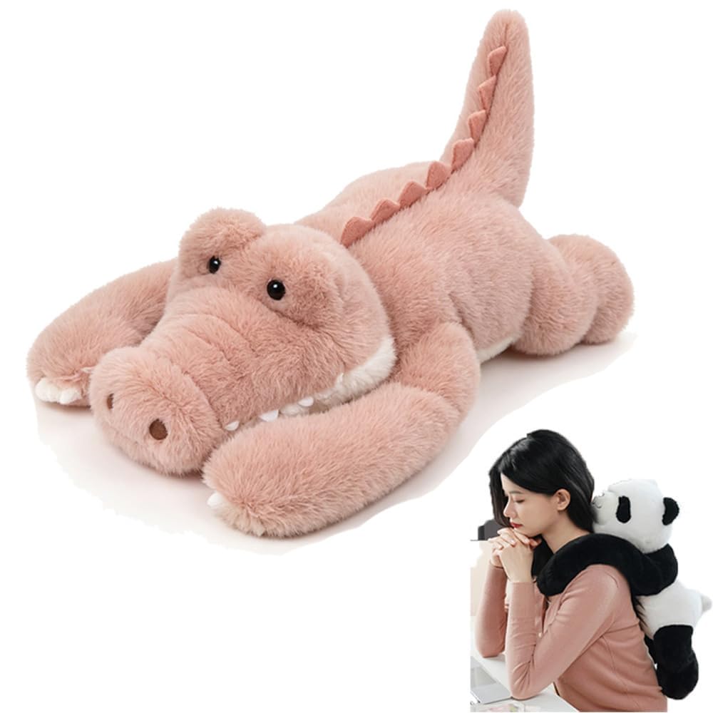 Nuyiac Weighted Plush Animals, Soft Plush Toy for Stress Relief & Calming, Cuddly Anxiety Toy (Pink Crocodile, 30CM)