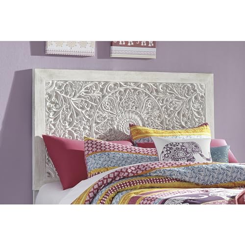 Signature Design By Ashley Paxberry Twin Boho Headboard, Distressed White Signature Design By Ashley Paxberry Twin Boho Headboard, Distressed White
