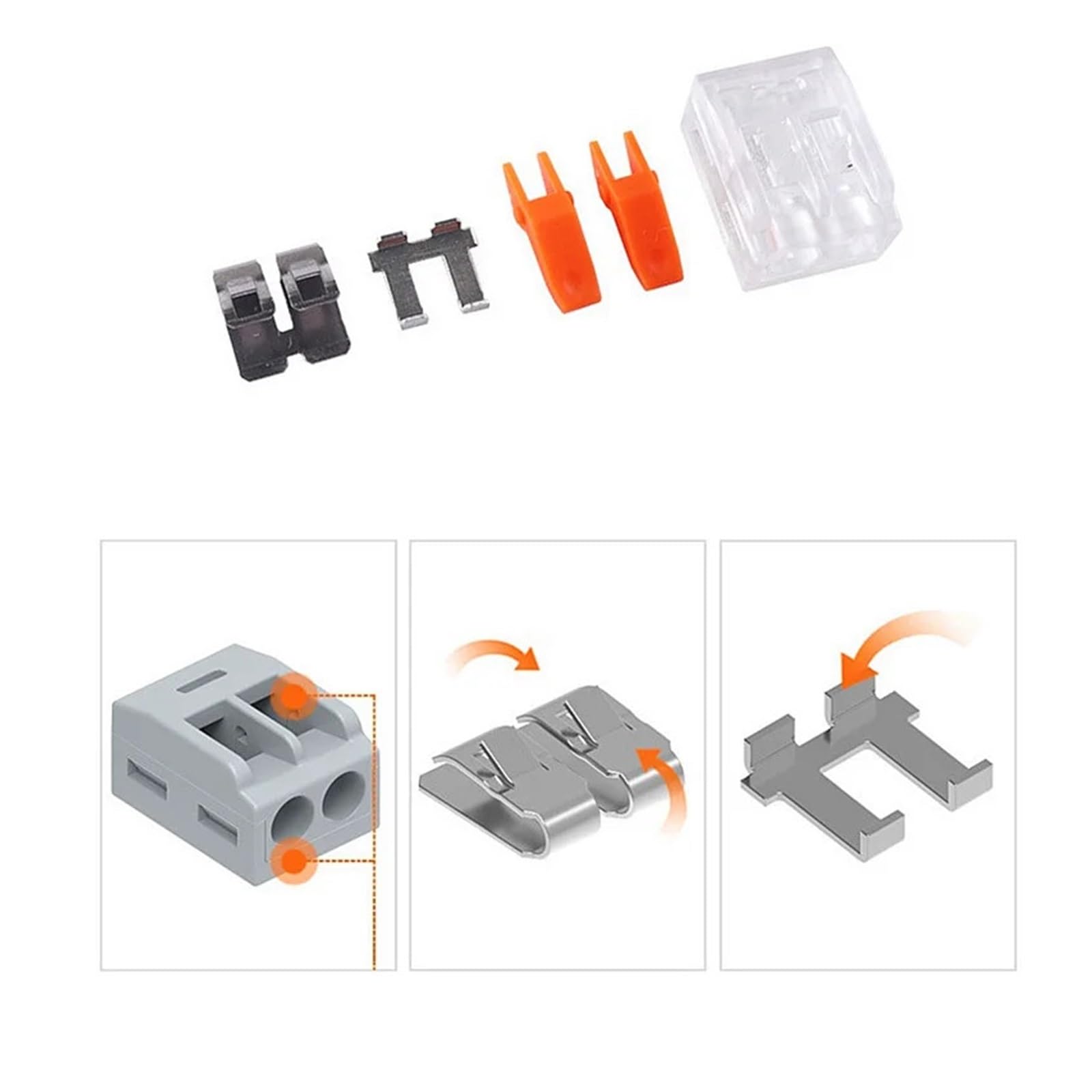 10-75 Uds. Terminales de enchufe rápido tipo Universal naranja, conectores equipos eléctricos, conector cable, 250V/32A | 75pcs Box