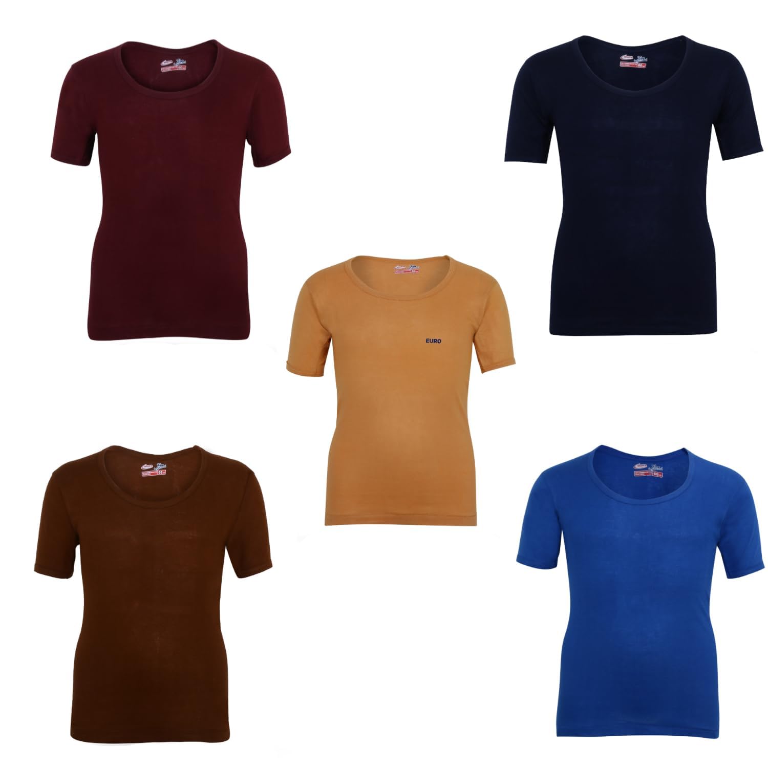 rupa jon Half Sleeves Vest for Men, 100% Cotton Material, Round Neck, Regular Fit, Pack of 5-picture-44