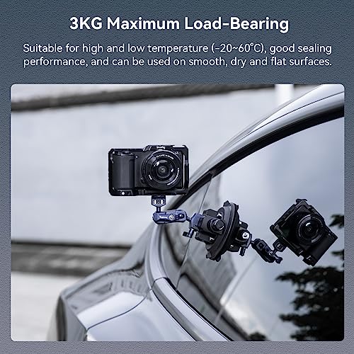 SMALLRIG 4" Camera Suction Mount with Ball Head Magic Arm, Car Mount for Lightweight Camera/Action Camera/Phone - Image 2