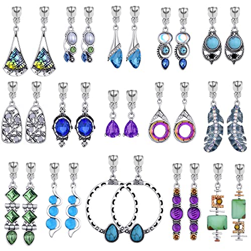 TAMHOO 15 Pairs Clip on Earrings - Dangle & Drop Earrings for Women - Crystal Vintage Set
