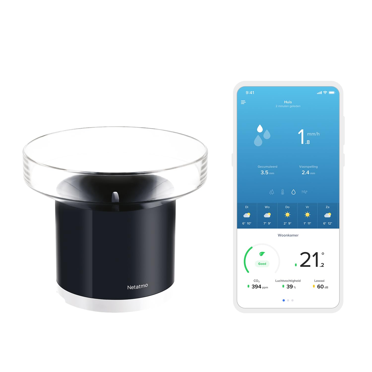 Netatmo Slim Weerstation Extra Binnenmodule - - Voor 23.59u, morgen in huis