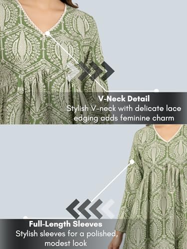 Image of GRECIILOOKS Short Kurti for Women | Floral Printed Short Kurta for Women | Comfortable Rich Office & Casual Kurti`s for Jenas, Leggings & Trousers
