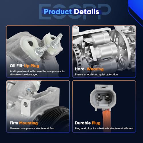 Image of ECCPP AC Compressor for Dodge Caliber 2.0L 2.4L 2009-2012 for Jeep Compass Patriot 2.0L 2.4L 2009-2016 AC Compressor with Clutch