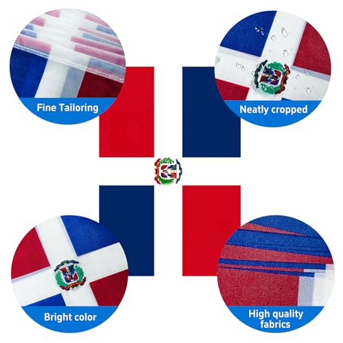 Image of AhfuLife 60 Pcs Dominican String Flags for Independence Day Decorations, Small Dominican Flag Bunting Banner - Double Sided for National Day Festival Party Decorations (5.5x8.3 Inch-66 Ft)