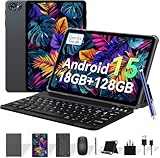 Tablet 2026 Android Tablets 10 Inch, Electronics Tablets with Keyboard, 18GB RAM 128GB ROM /2TB TF, Gemini AI 2 in 1 Tablet with Pen, 6000mAh, 1080P, BT5.0, GPS, OTG, Suitable for Study and Office