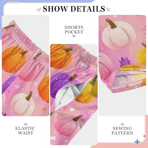 Pajama Pants Lounge Sleep PJ Bottoms Sleepwear Elastic Waist Drawstring S Pumpkin Sparkling4