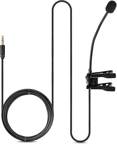 Movo ACM400 Micrófono omnidireccional de cuello de cisne flexible para motovlogging Moto Vlog Action Cam Casco Mic – Micrófono de clip para Vloggers