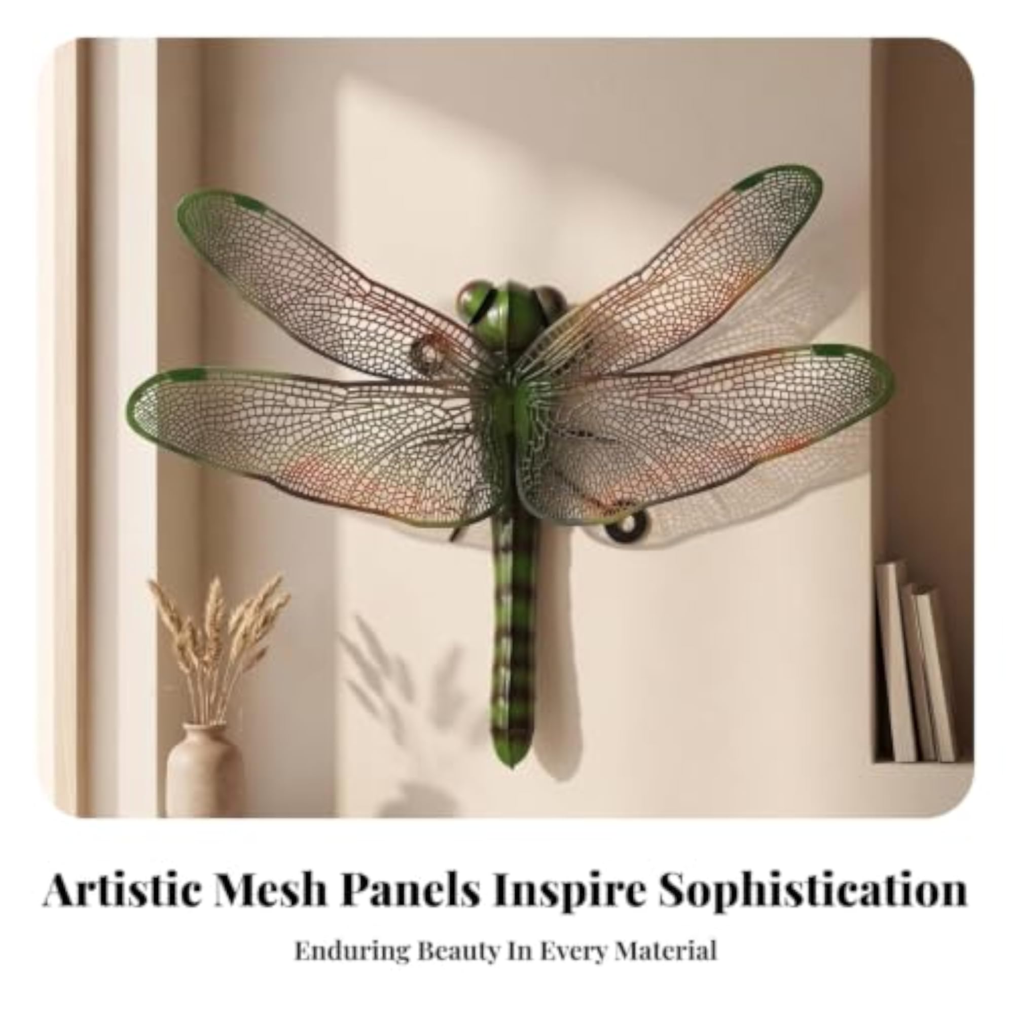 Intricate Metal Dragonfly Wall Art Vibrant Design