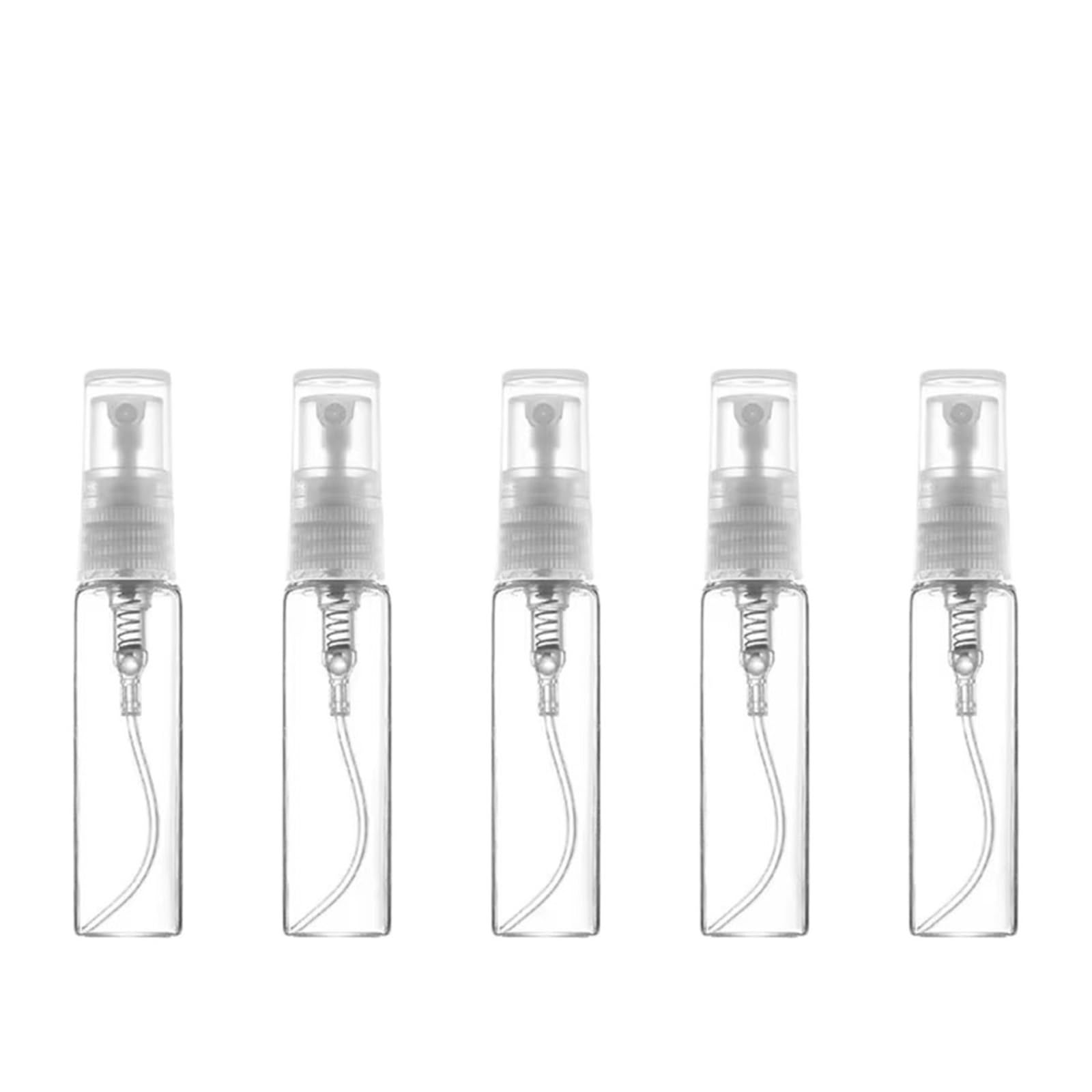 50 mini bottiglie di vetro trasparenti per profumo, vuote, ricaricabili, con atomizzatore, 2 ml, 3 ml, 5 ml, 10 ml