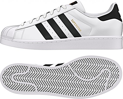 adidas Originals mens Superstar Sneaker, White/Black/White, 10 US