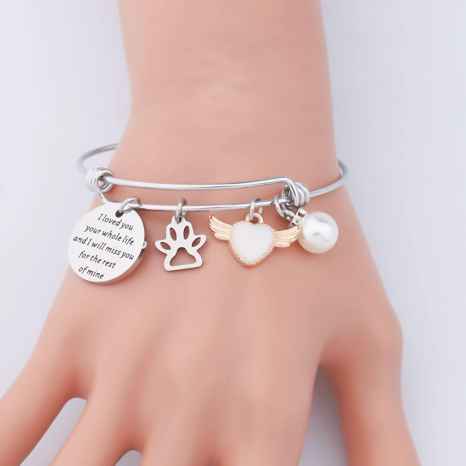 PLITI Pet Memorial Gift Loss Of Pet Gift I Loved You Your Whole Life And I Will Miss You For The Rest Of Mine Bracelet