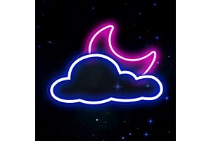 Cloud and Moon LED Neon Sign for Bedroom Decor