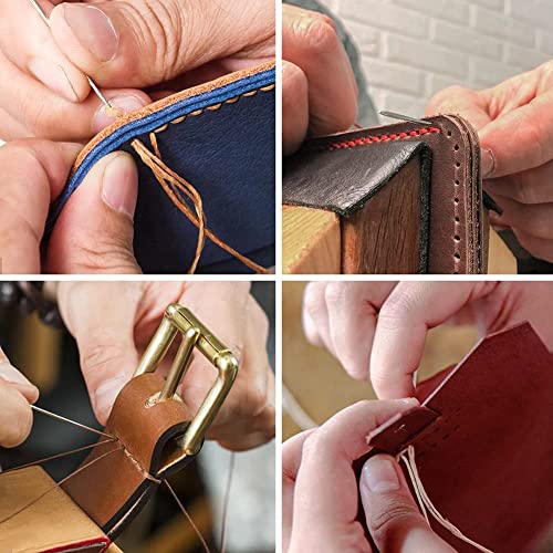 Hilo encerado plano para coser cuero 1mm 50m marrón miniatura 6