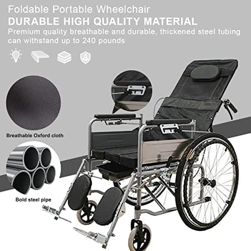 FXJ 18" Bariatric Wheelchair Folding Medical Manual Transport