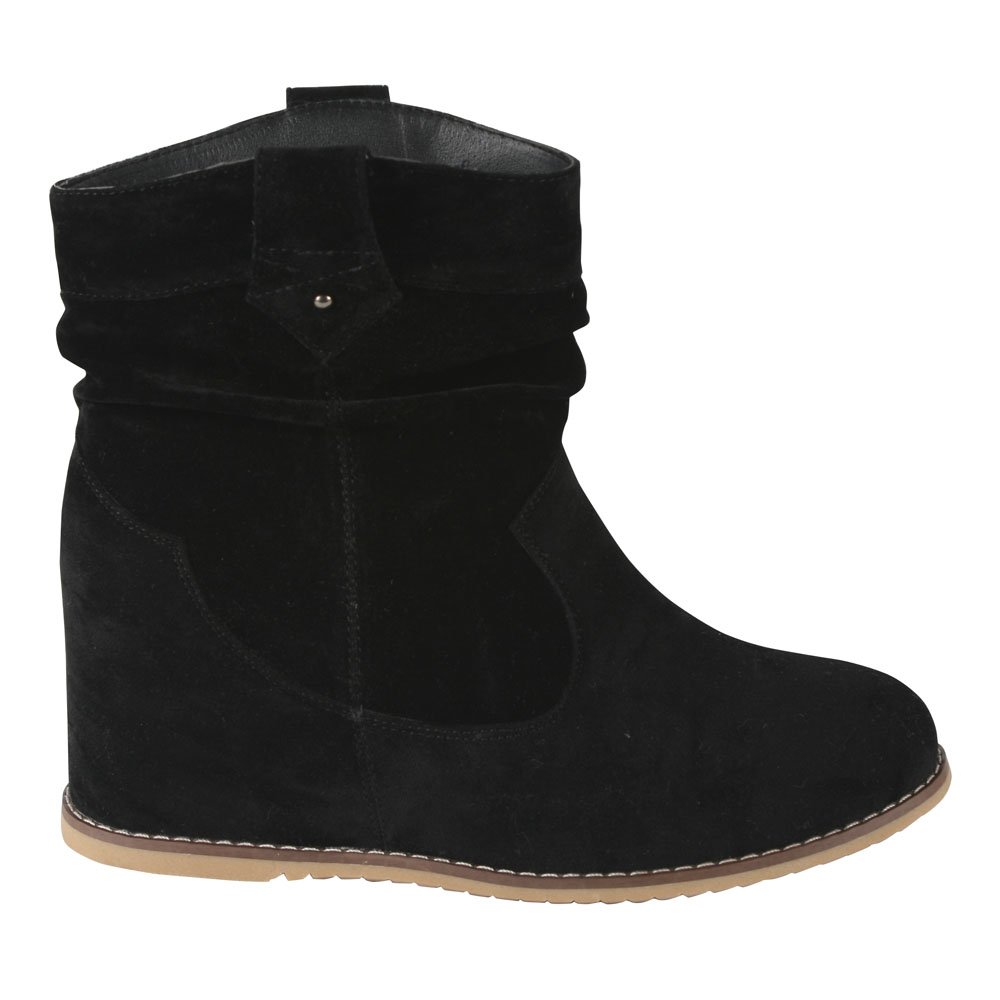 Bonnibel Dexel-1 Women's Slouchy Ankle Boots with Hidden Heels,Black,5.5
