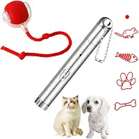 sagact Conjunto de brinquedos interativos para gatos – bola de perseguição inteligente de 3 modos com ponteiro de luz vermelha de 5 LEDs, carregamento rápido USB e material ABS durável – Brinquedos