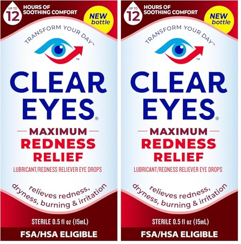 Image of Clear Eyes | Maximum Redness Relief Eye Drops | 0.5 FL OZ (Pack of 2)