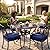 Outdoor Chair Cushions Set of 4: Waterproof & Fade Resistant Patio Furniture Cushions - 17 x 16 x 2 Inch Non Slip Round Corner Seat Cushion Pads with Removable Cover for Garden Yard Lawn, Navy Blue