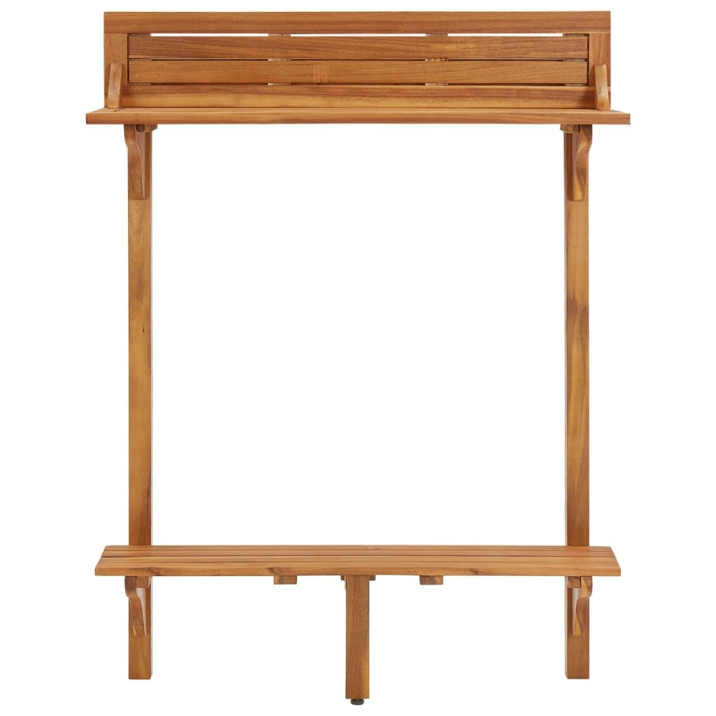 Générique Table de Bar Balcon 90x37x122,5 cm Bois d'Acacia Massif