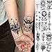 Rejaski 66 Sheets Black Eagle Dragon Temporary Tattoos For Men Women Thigh, Scary Halloween Tiger Lion Devil Skull Fake Tattoos For Adults, 3D Wolf Large Half Arm Sleeve Realistic Tatoo Forearm Teens