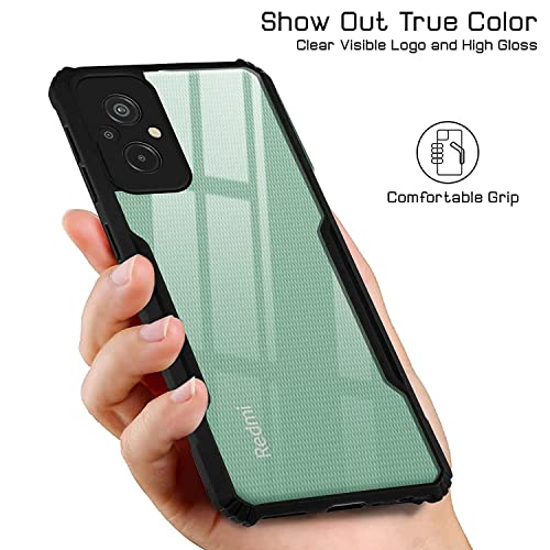 Image of Jkobi Back Cover Case for Xiaomi Redmi 11 Prime (Crystal Glass Back | Shockproof Bumpers | Professional Black)