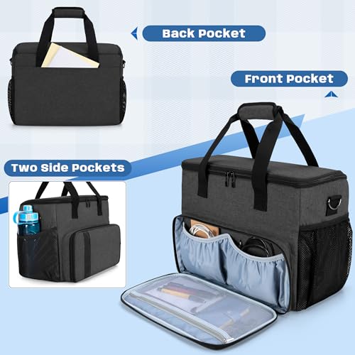 Image of CURMIO Portable Printer Carrying Case Compatible with HP Tango /Tango X, OfficeJet 200 /250, Wireless Mobile Printer Bag with 15.6 inch Laptop Sleeve and Accessory Pockets for Power Cable and Cartridges