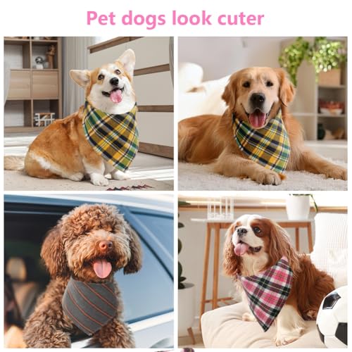 Aomig Bandana Hund Kopftücher Hunde Dreiecks Mode Halstuch Hundehalstuch klassisches Plaid Dreieckstuch Waschbare Hundehalstücher Geburtstag Hund für Kleine Mittel Große Hunde Katzen 50x50x70cm (Rot)