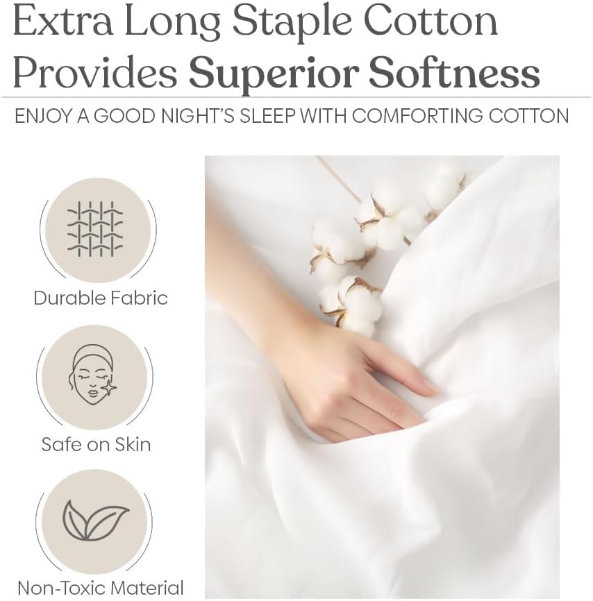 Image of Egyptian Cotton Feel King Size Flat Bedsheet with 2 Pillow Covers | 1000 TC Soft & Breathable | Light Grey Solid Pattern for Bedrooms and Hotels Use (Size: 102 x 108 Inch)