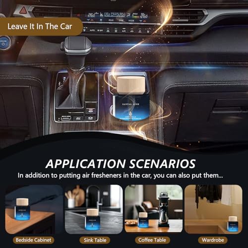 Image of Car Air Freshener 50ML (1.7 FL OZ) Car Air Fresheners Perfume - Spicy Sandalwood Fragrance Oil Air Diffuser for Car, 180+ days Long Lasting Fragrance, Wooden Cup Design Car Fresheners, Made in USA
