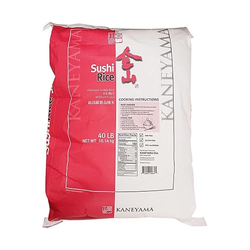 Miniatura 2 de KANEYAMA Sushi Premium Arroz Blanco Grano Medio 40lbs Bolsa